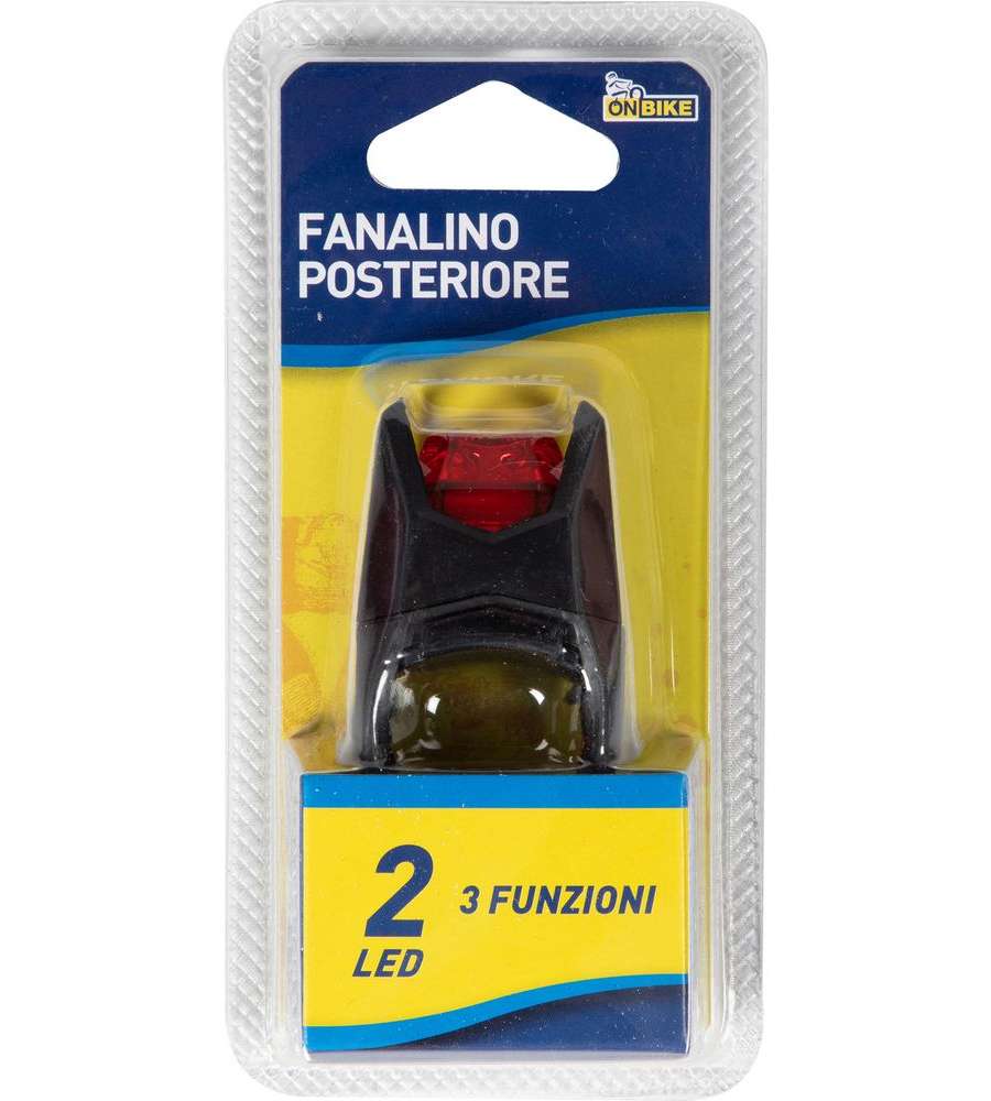 Fanale posteriore bici due LED rossi aggancio al telaio
