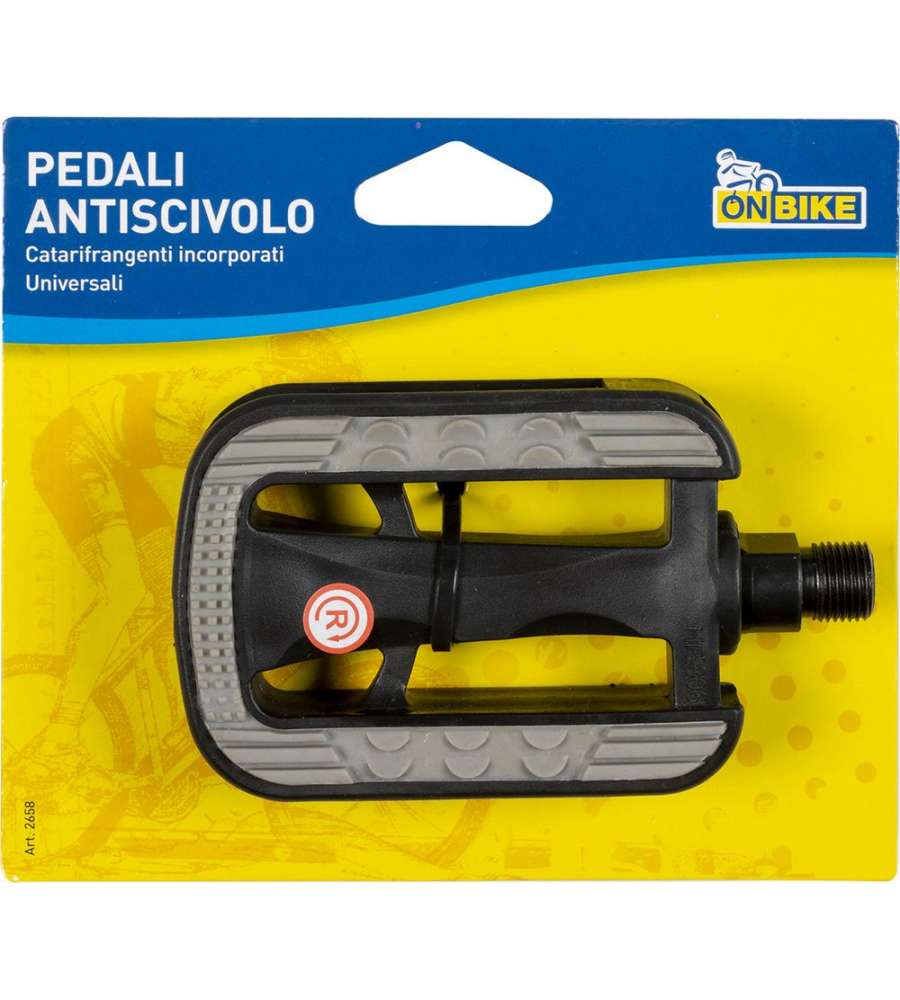 Pedali bici in gomma antiscivolo universali con catarifrangenti