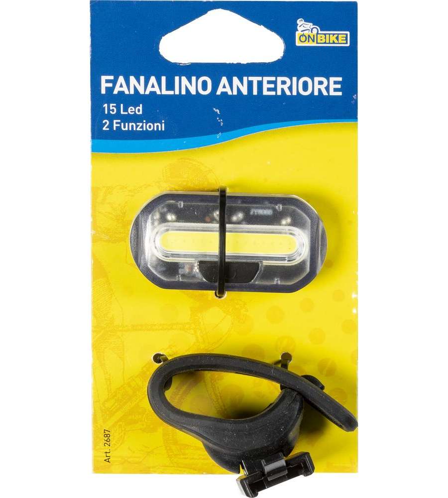Fanale anteriore bici a quindici LED bianchi con attacco al telaio
