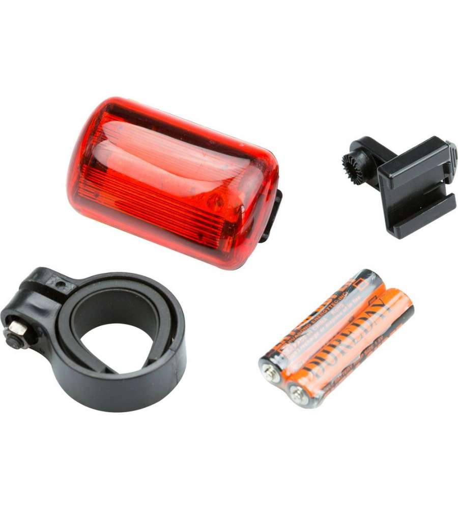 Fanale posteriore bici cinque LED rossi aggancio al telaio