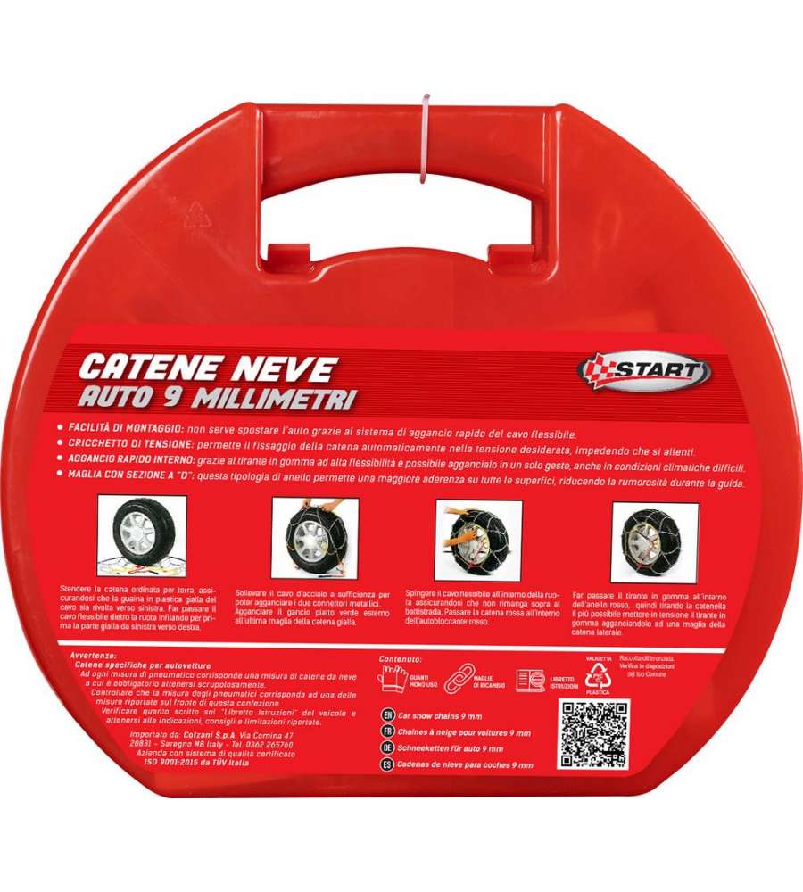 Set due pezzi catene da neve spessore 9mm gruppo 80