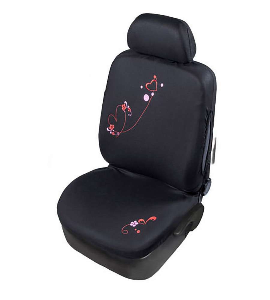 Glamour Coprisedile Singolo anteriore Universale nero-rosso