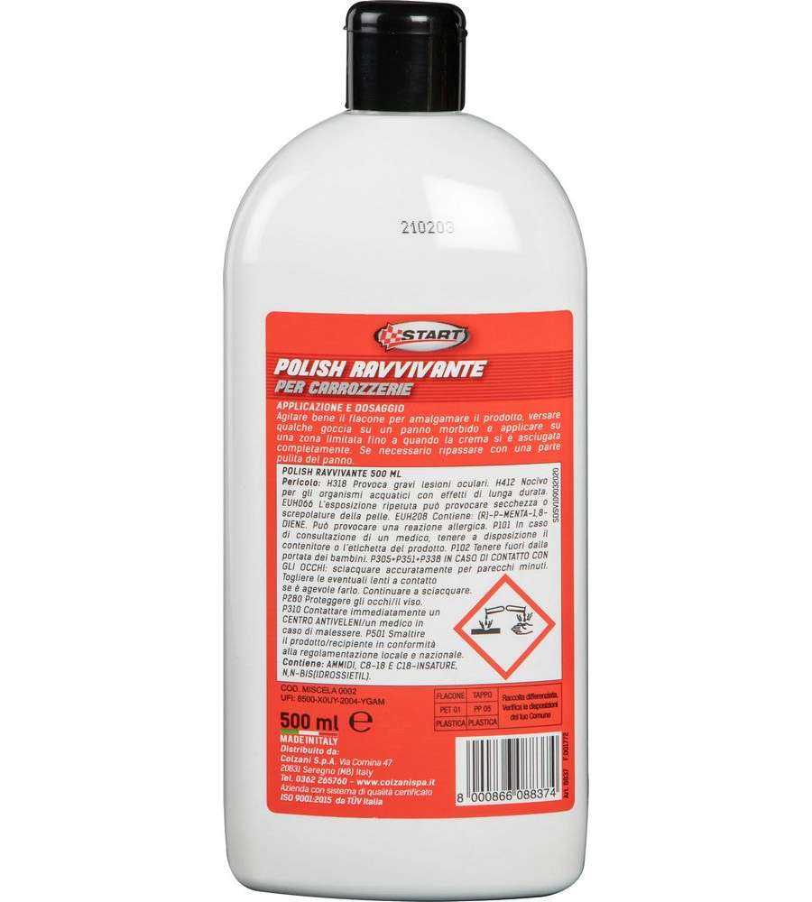 Polish Ravvivante Carrozzeria Auto 500 Ml Effetto Brillante