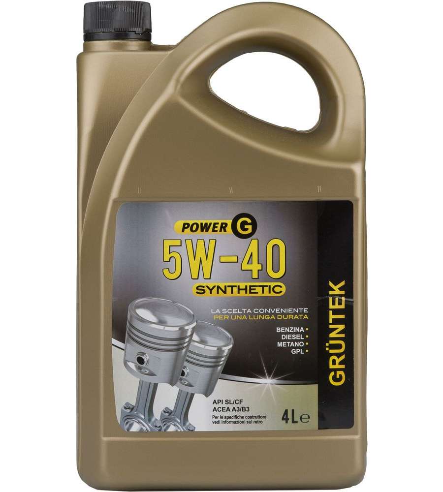 Olio Power-G sintetico 4L 5W40 per motori Diesel Benzina GPL