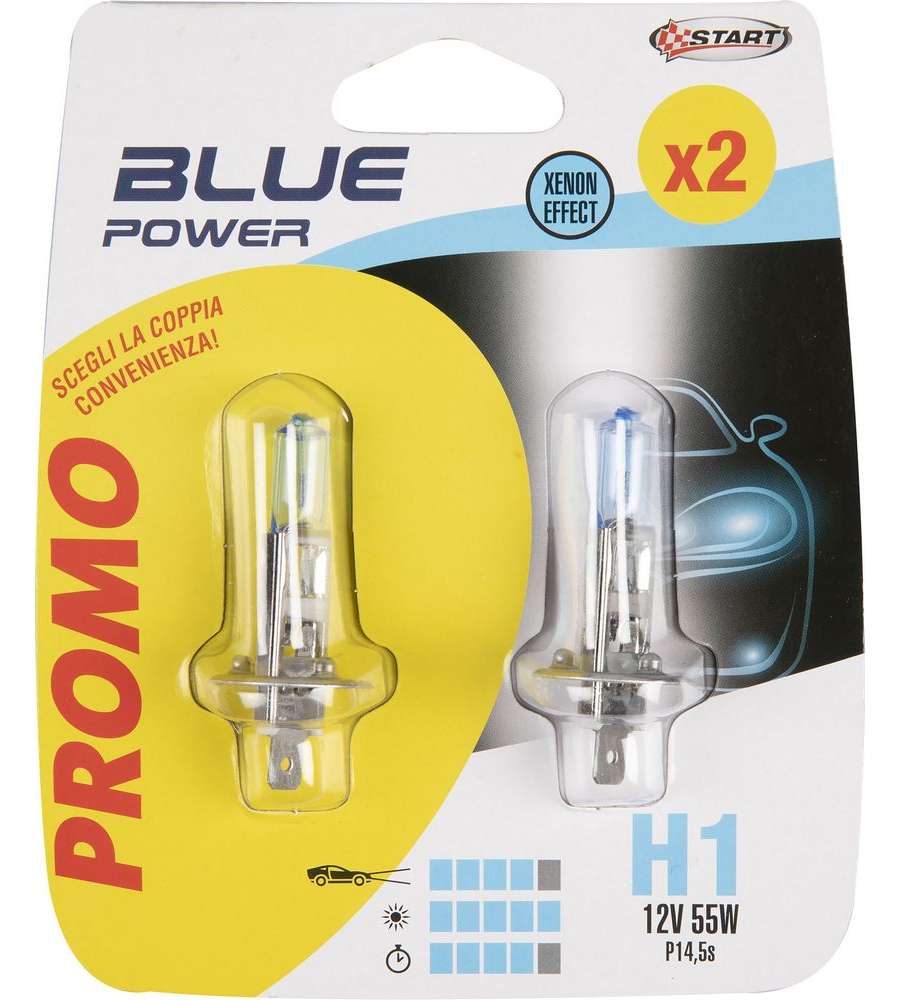 Coppia di lampadine Alogena H1 Blue Power 12V 55W P14,5s