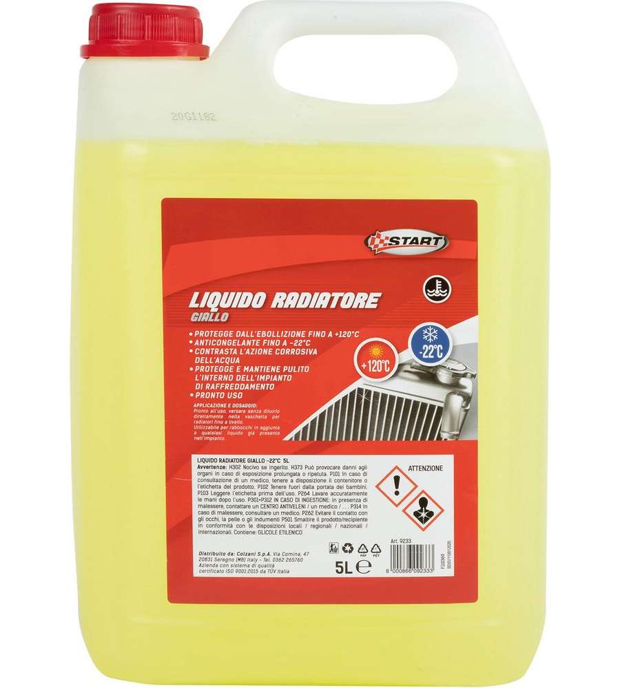 Liquido radiatore giallo 5L -22grC per motori monoblocco in alluminio