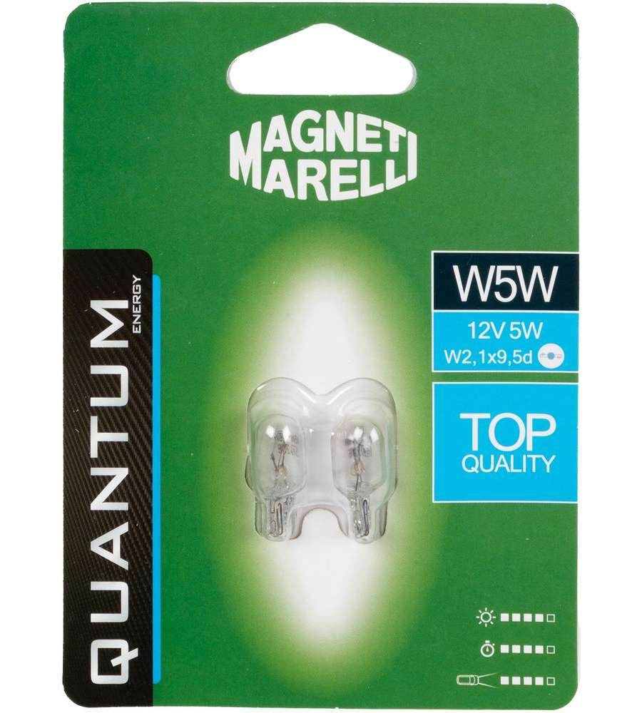 Magneti Marelli W5W coppia lampadine auto vetro 12V 5W attacco W2,1X9,5d
