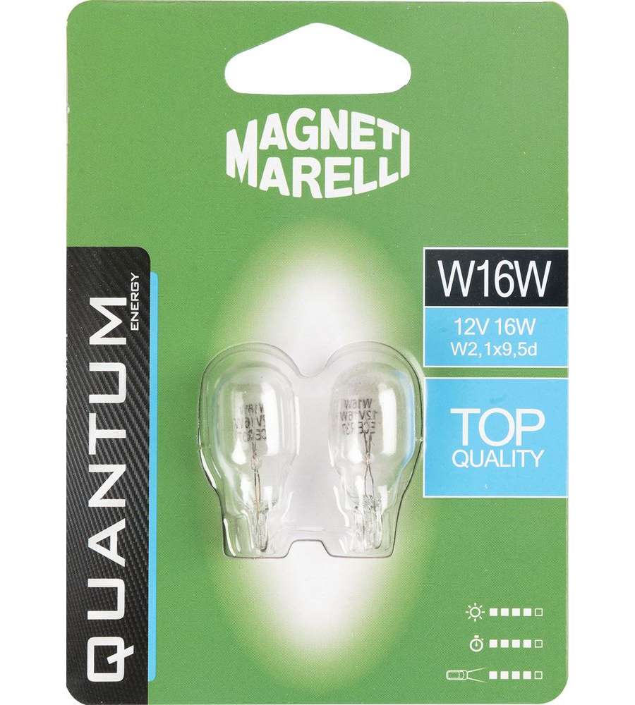 Magneti Marelli W16W coppia lampadine auto vetro 12V 16W attacco W2,1X9,5d
