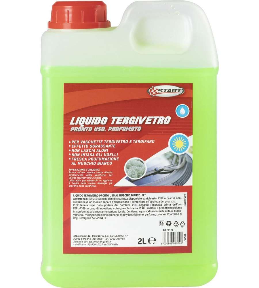Liquido tergivetro profumato al muschio bianco 2L effetto sgrassante