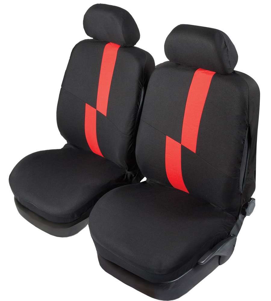 Coppia coprisedili anteriori auto Flash rosso adulto universale elastico