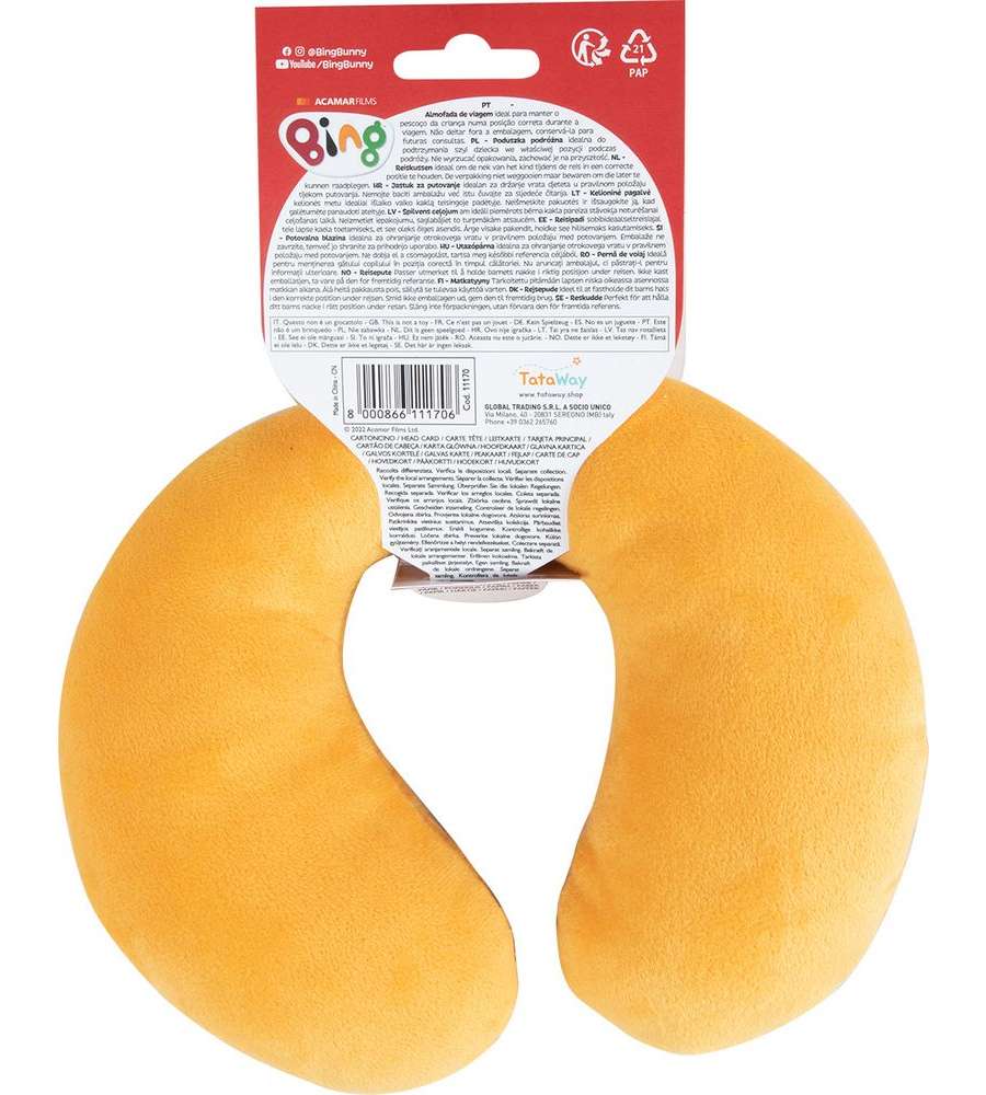 Cuscino baby per collo da Viaggio Cervicale in tessuto coniglietto Bing Bambini