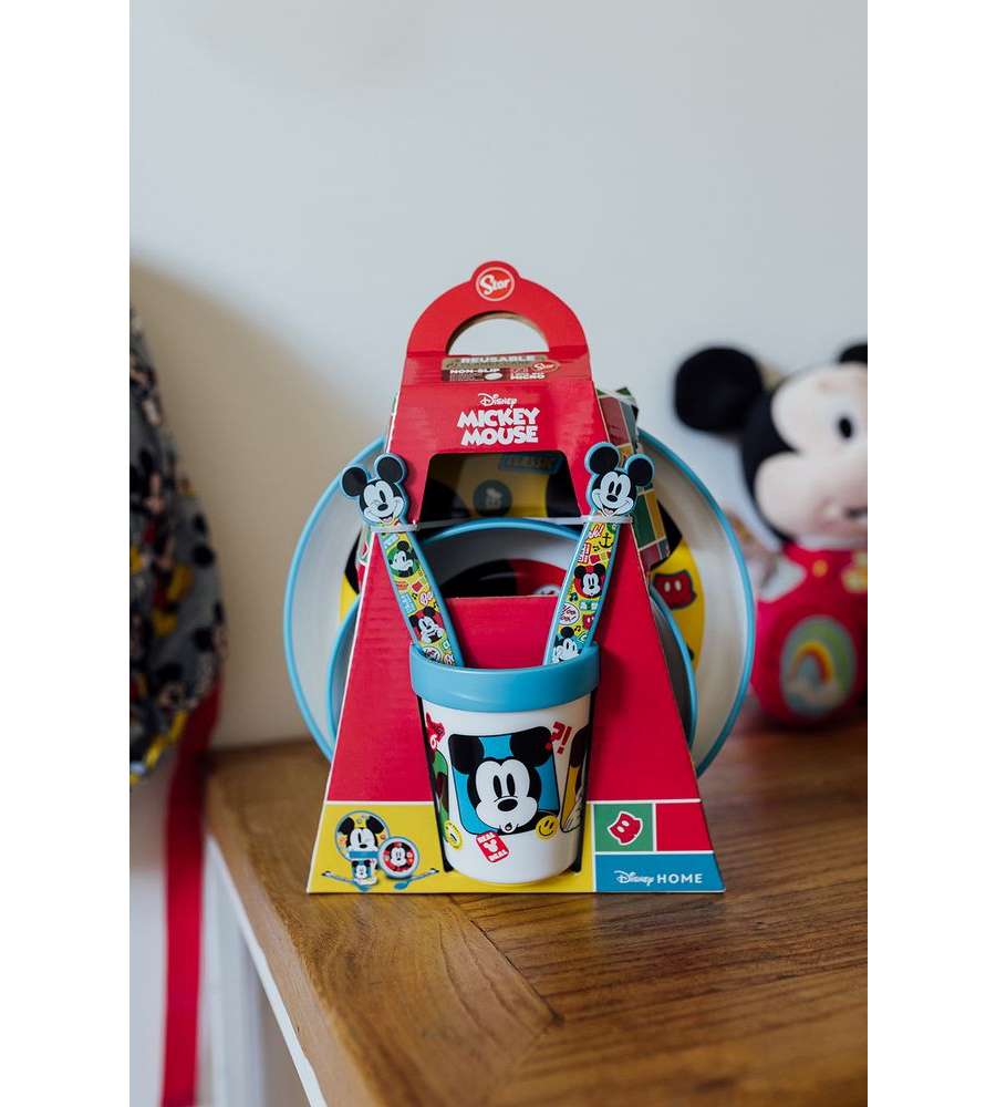 Set Pappa per bambini antiscivolo in plastica 5 pezzi Topolino