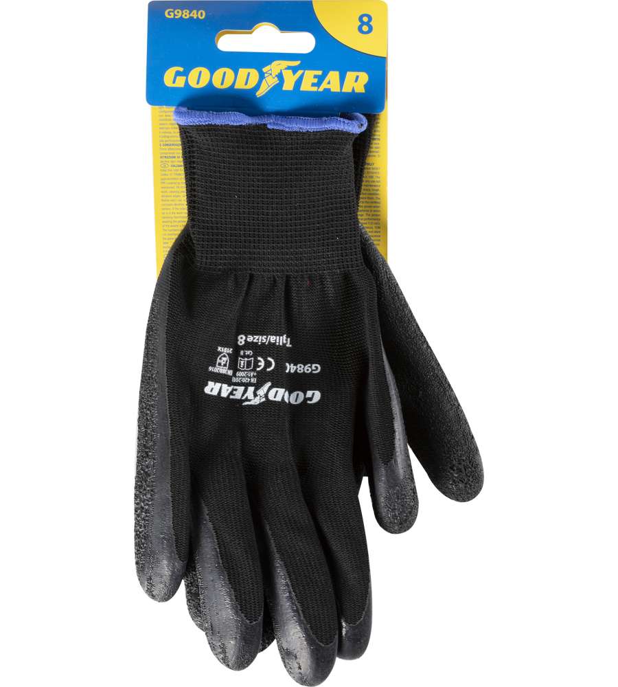 Guanti in lattice e poliestere mod.G9840 taglia 8 nero Lavoro
