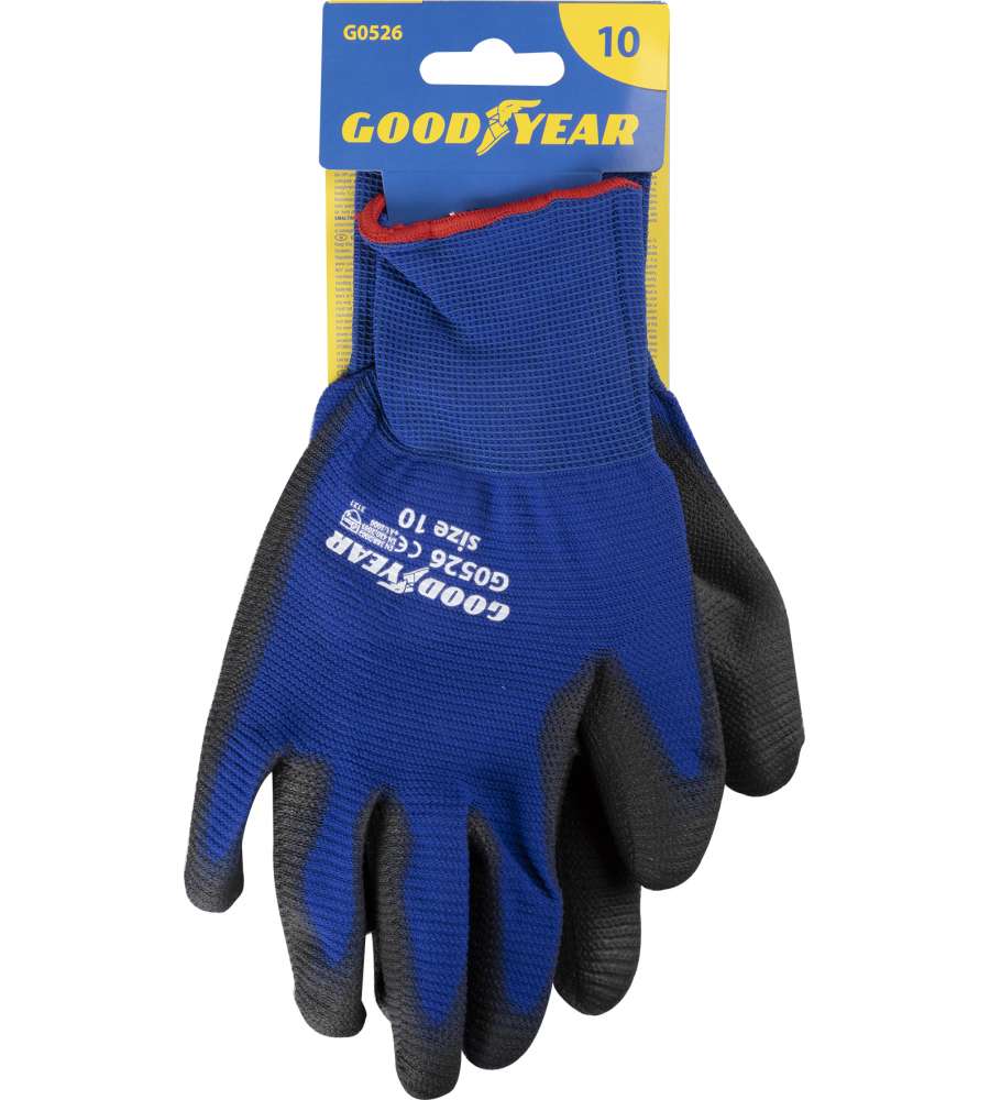 Guanti in nylon e poliuretano mod.G0526 taglia 10 blu/nero Lavoro