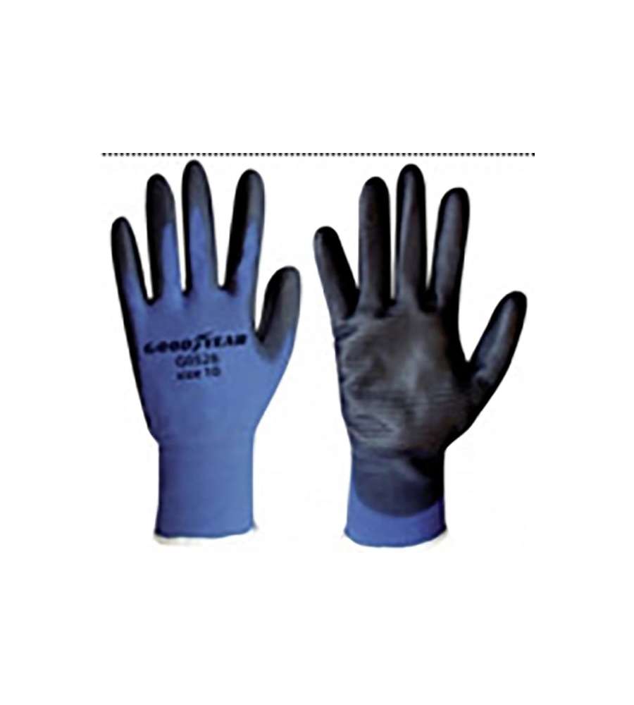 Guanti Da Lavoro Jah 5080 In Nylon Con Gommini PVC - 12 Paia, Taglia 8, Blu, Antiscivolo
