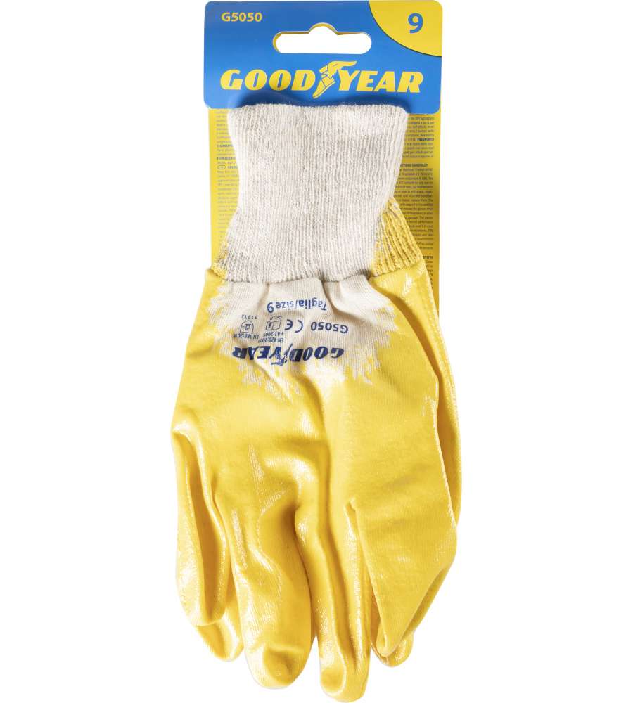 Guanti in cotone e nitrile mod.G5050 taglia 9 giallo/bianco Lavoro