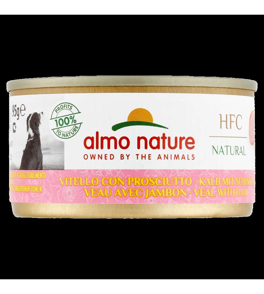 Almo Nature HFC Natural Vitello e Prosciutto 95g - Alimento per cani senza glutine