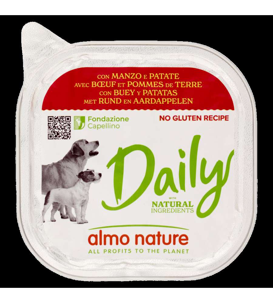 Almo Nature Daily Manzo Patate 300g - Alimento completo Cani Adulti