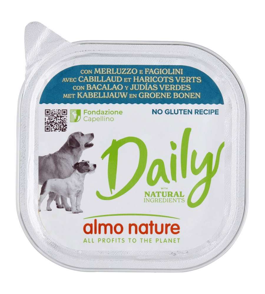 Almo Nature Daily Alimento Umido per Cane - Merluzzo Fagiolini 300 g