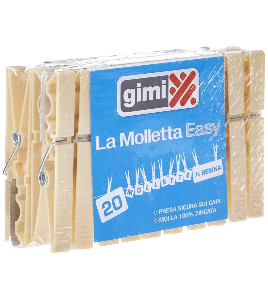 GIMI Mollette Avorio 20 Pz 2x1.5x9 cm per Stendere Biancheria
