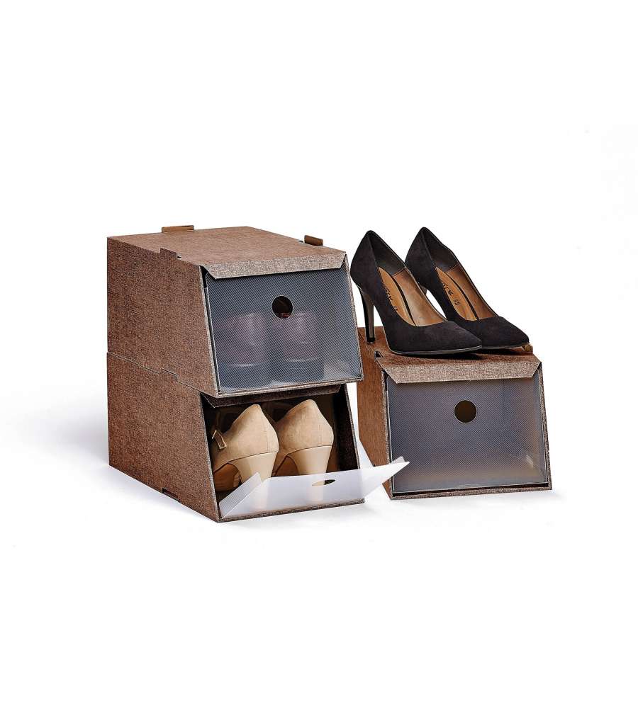 HOIDEC Scatole Per Scarpe, 12 Pezzi, Scatole Portaoggetti Per Scarpe