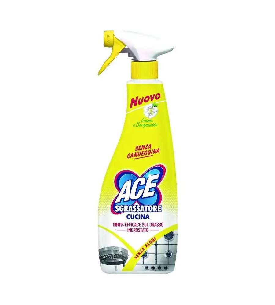Ace Spray Sgrassatore Cucina senza Candeggina Limone e Bergamotto 500 ml