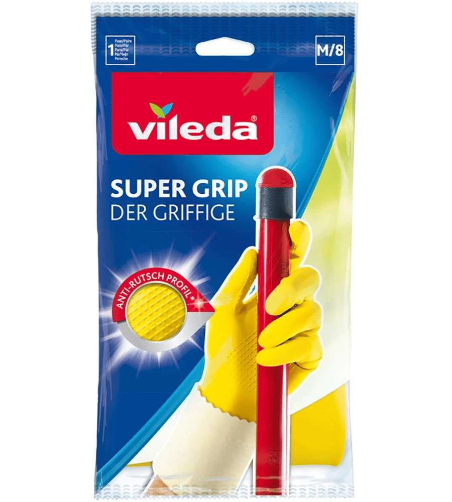 Vileda Guanti Universali M Beige Impermeabili Riutilizzabili ComfortPlus