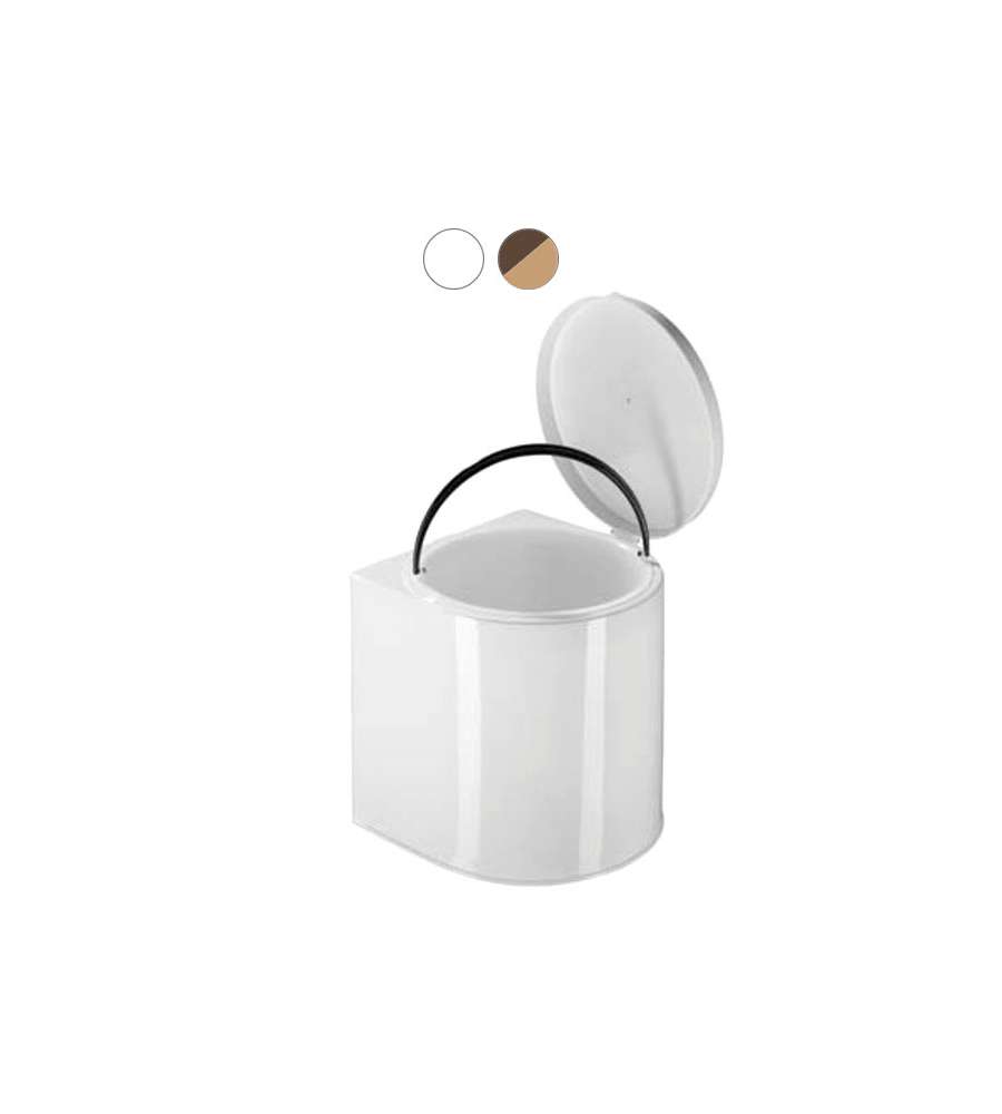 Lega 806900 Pattumiera Pensile Per Porta In Plastica Con Coperchio - 4 Litri - Design Moderno, Made In Italy