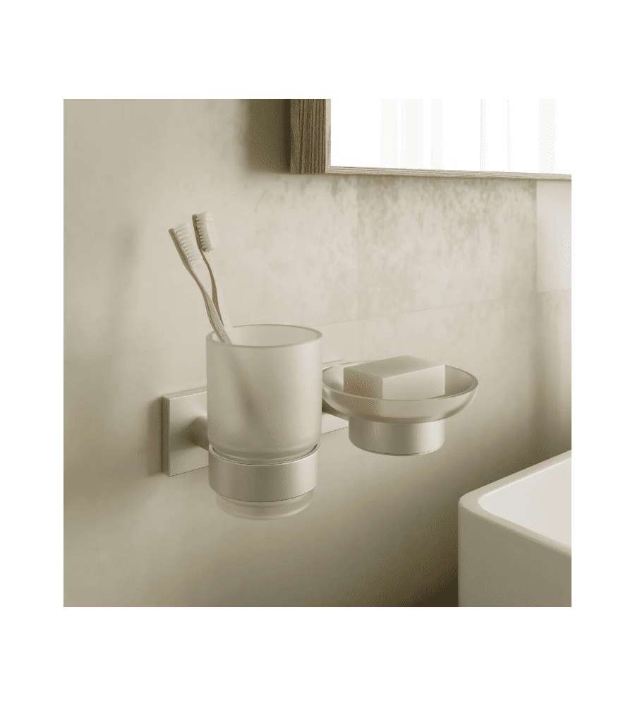 Metaform Porta Spazzolini Hotel Maison Satinato - Acciaio Inox - 7x10 cm