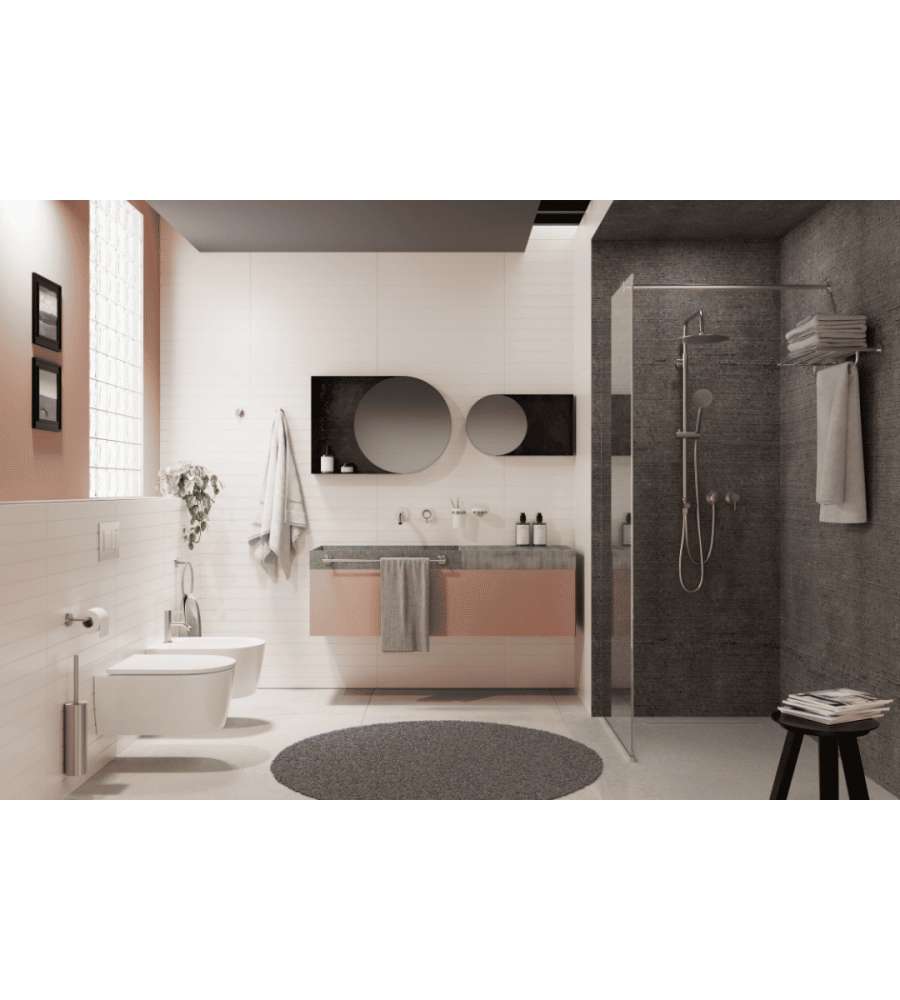 Metaform Porta Sapone Class Inox Satinato con Contenitore Bianco 10x11,8 cm