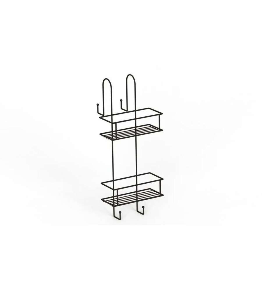Contenitore da Appendere Nero Opaco con Ganci 54,5x22 cm