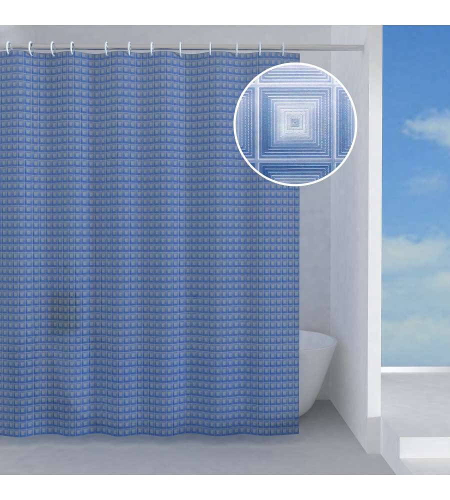 Square Tenda Doccia In Peva Blu