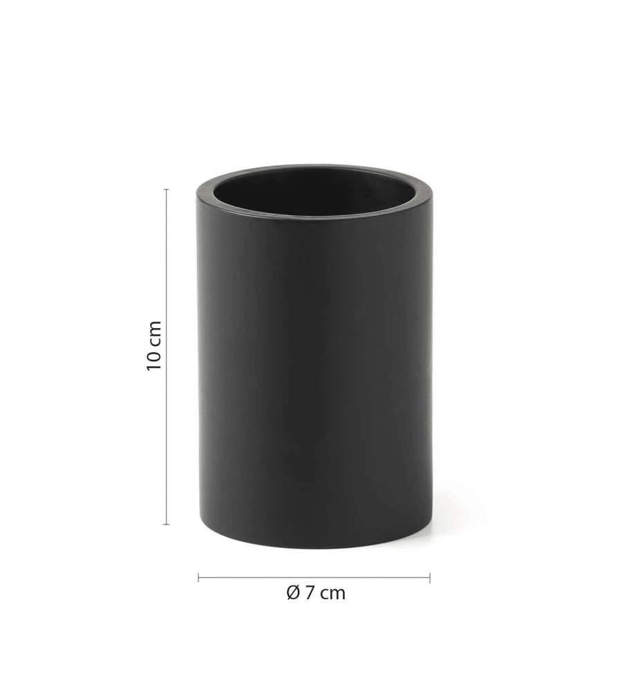 Gedy Portaspazzolini bagno Brenda nero matt - Resina - 10x7x7 cm