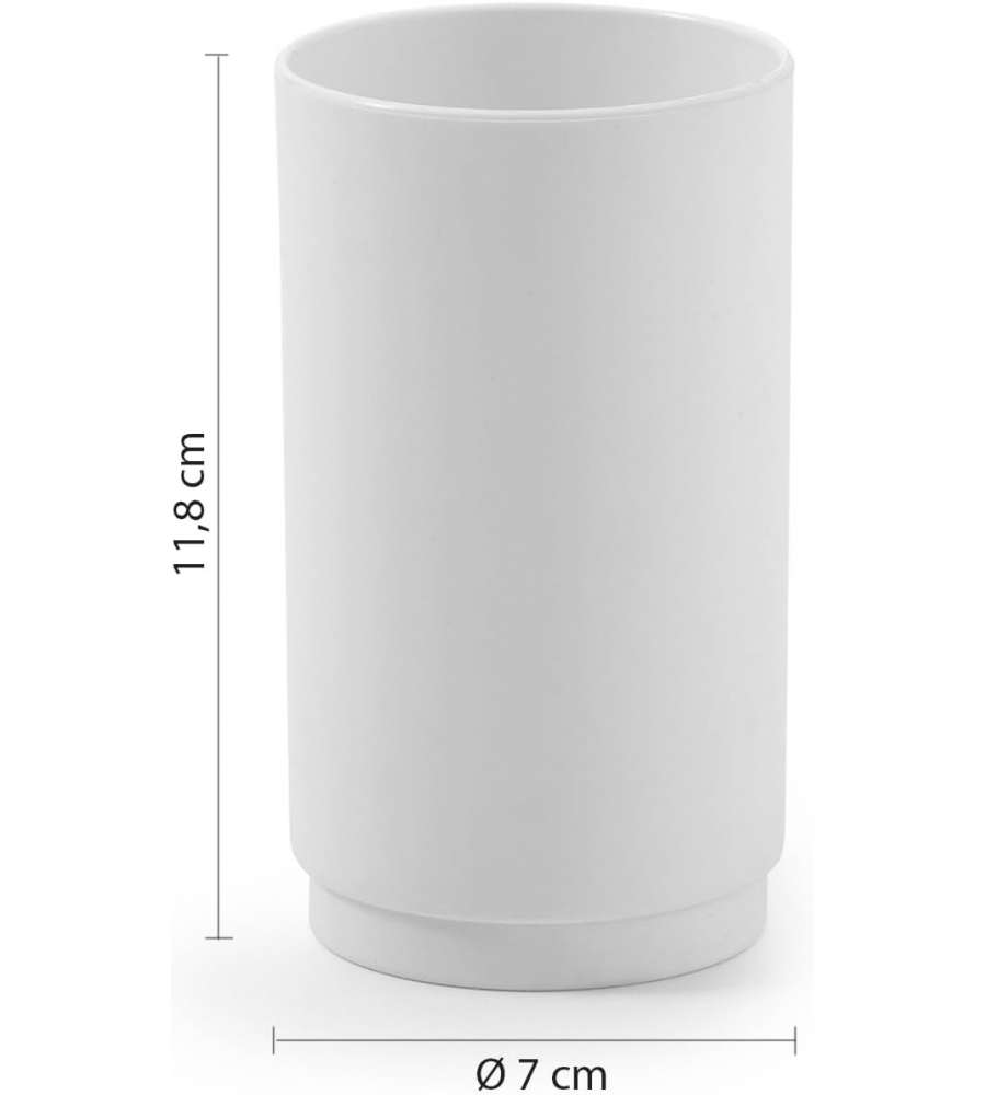 Gedy Porta spazzolini Sharon Bianco Mate 7x11,8 cm - Accessorio Bagno Made in Italy