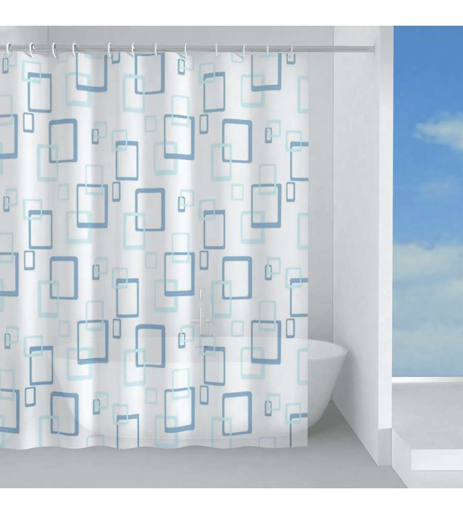 Gedy Tenda doccia Tablet PEVA 120x200 cm azzurra impermeabile con anelli