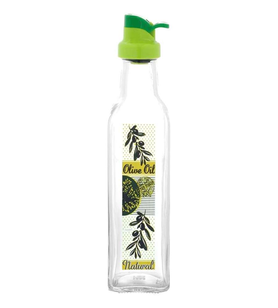 Home Oliera in Vetro con Tappo Decorativo Olive 250ml Design Moderno