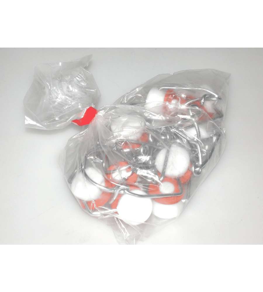 Home Confezione 10 Tappi Bianco/Rosso per Bottiglia 10x8x6 cm