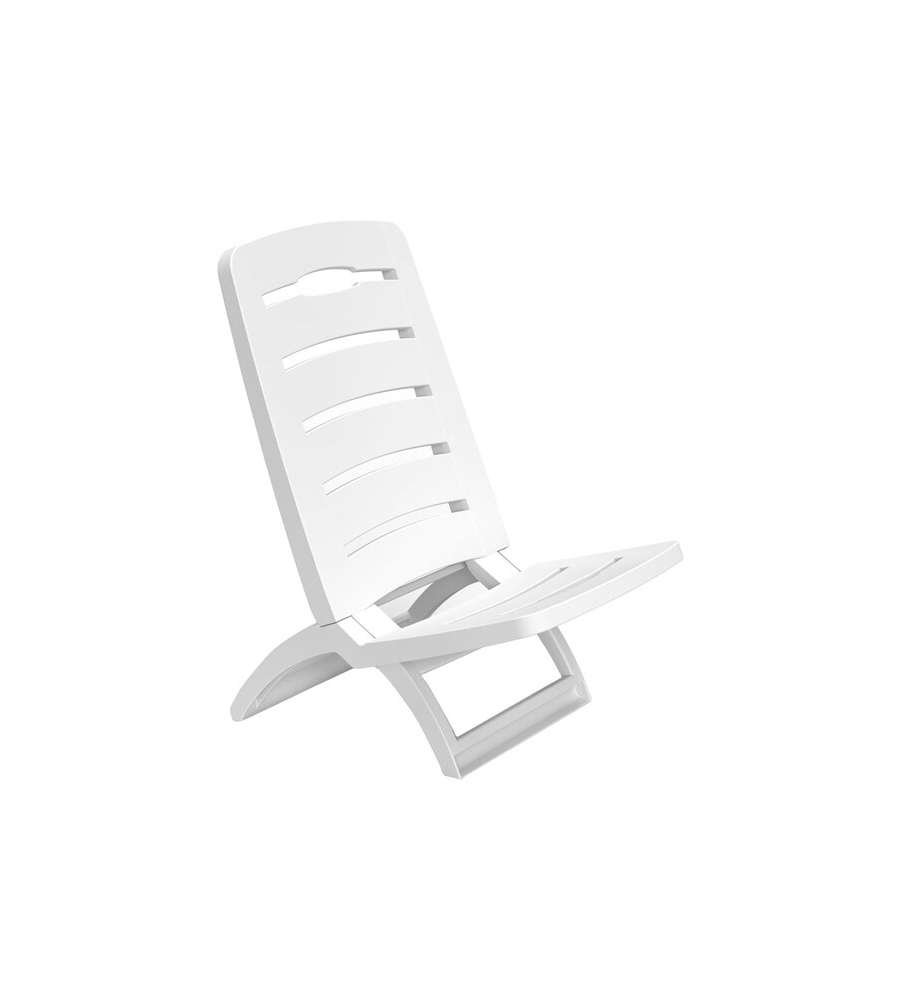 Sandy Spiaggina pieghevole bianca 37,5x55x65 cm resistente intemperie