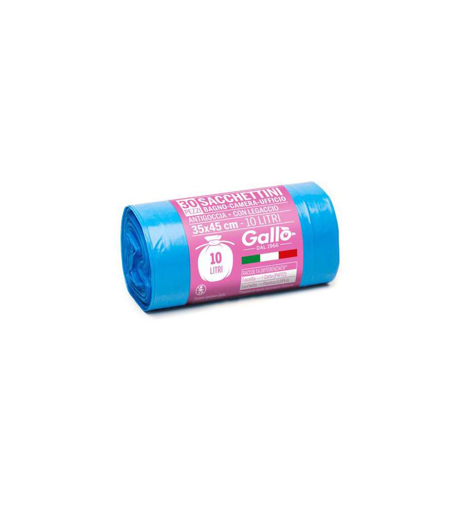 Sacco Immondizia Legacci Azzurro 35X 45 G 5 Pz 30 Gallo