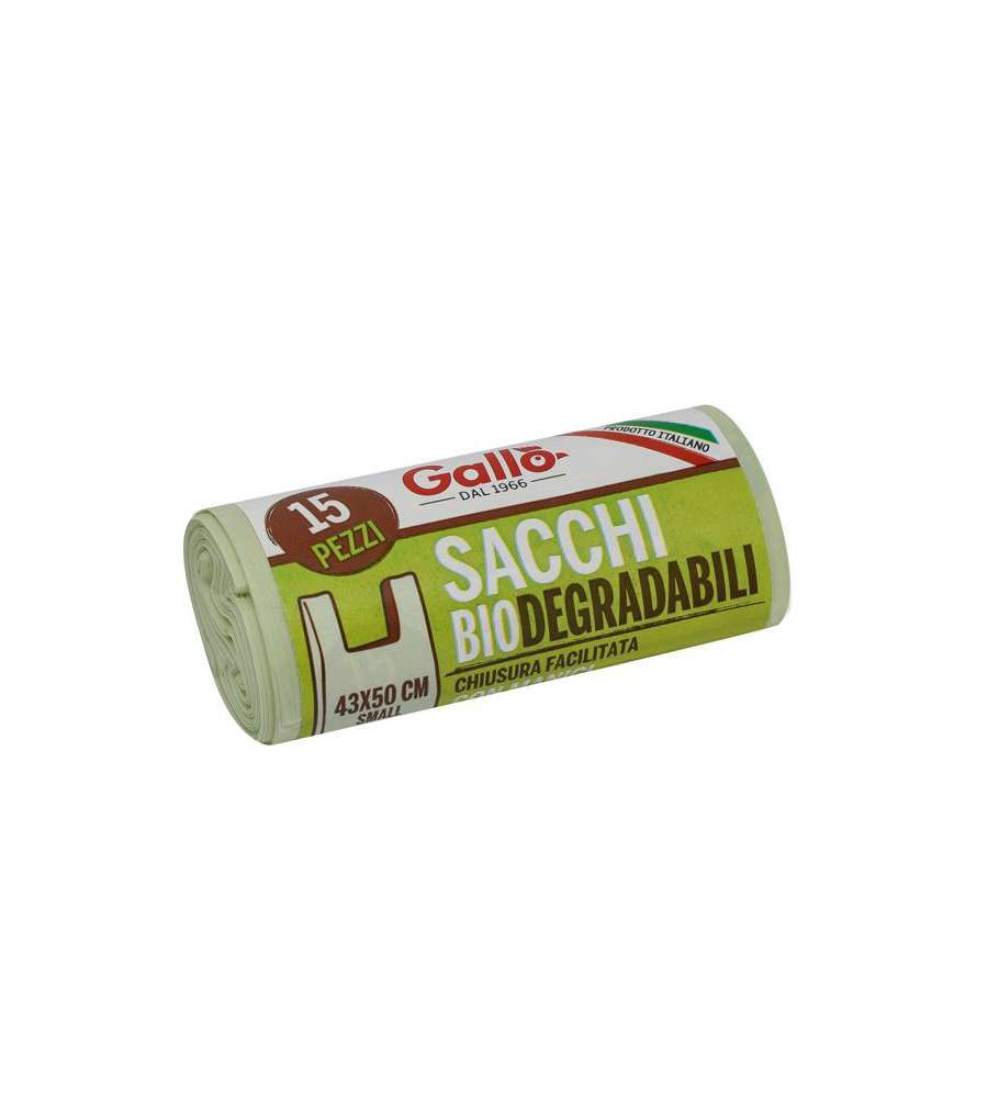 Sacco Immondizia Bio Manici 43X 50 G 8 Pz 15 Gallo