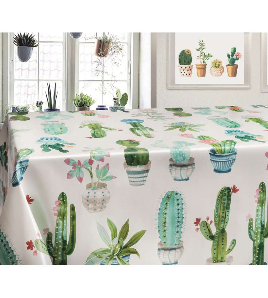 Messicano pianta di Cactus 140 cm x 170 cm Rosa Verde e Blu Rettangolare per Sala da Pranzo e Cucina ABAKUHAUS Cactus Tovaglia 