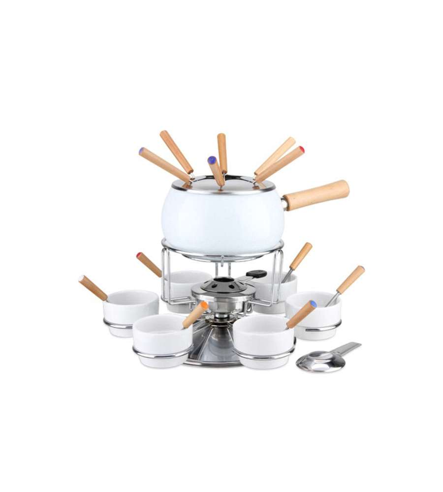 Fonduta Smaltata Bianca Lucida       Set Pz.23 Eva
