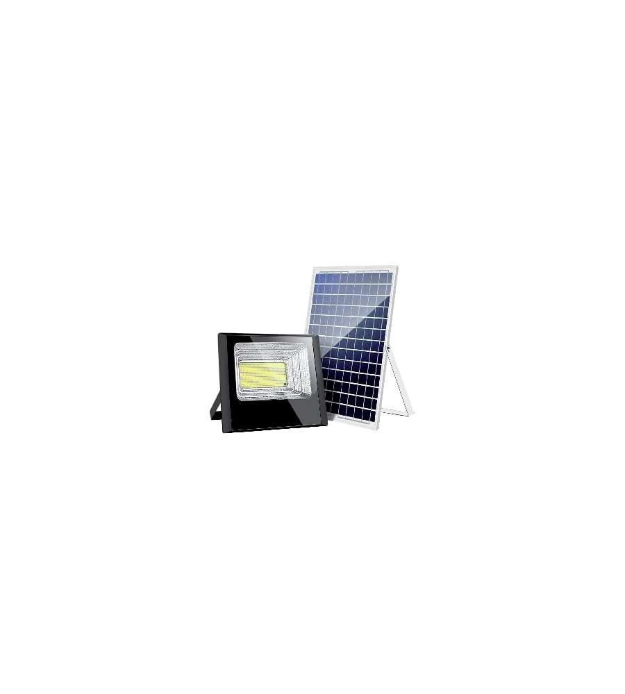 Valex Proiettore Solare 60W con Pannello, Luce Naturale IP65, Nero