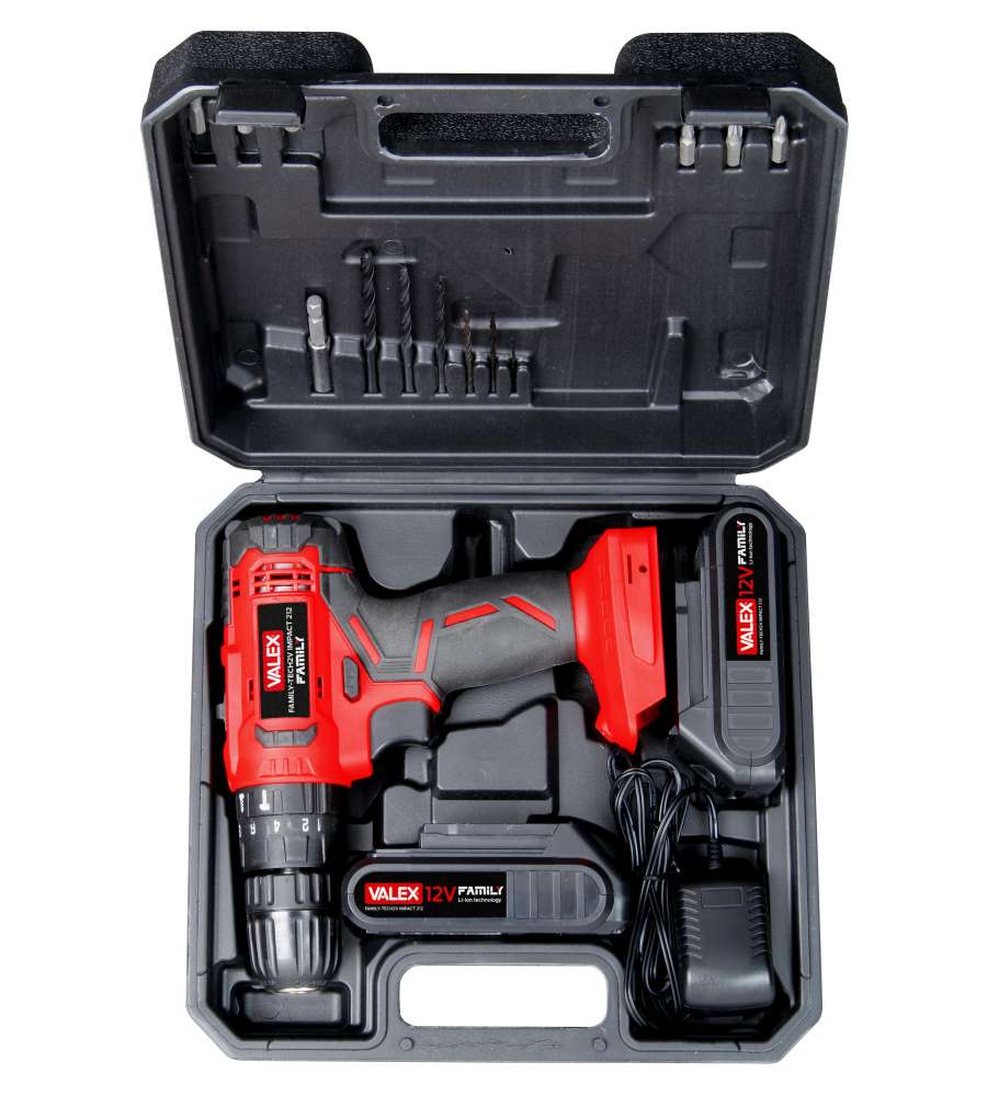 Valex Trapano Avvitatore Batteria 12V Family-Tech2V Impact 212 Compacto