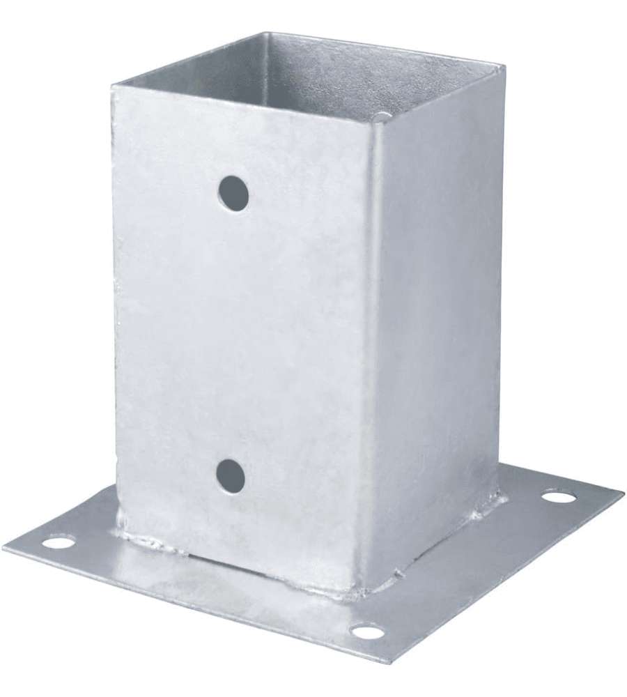 VERDELOOK Finale di Fissaggio Metallo 90x90 mm Argento per Pali