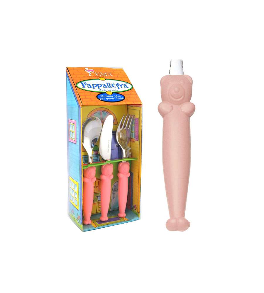 Posate Acciaio Rosa Pz 3 Baby Pappallegra Eme
