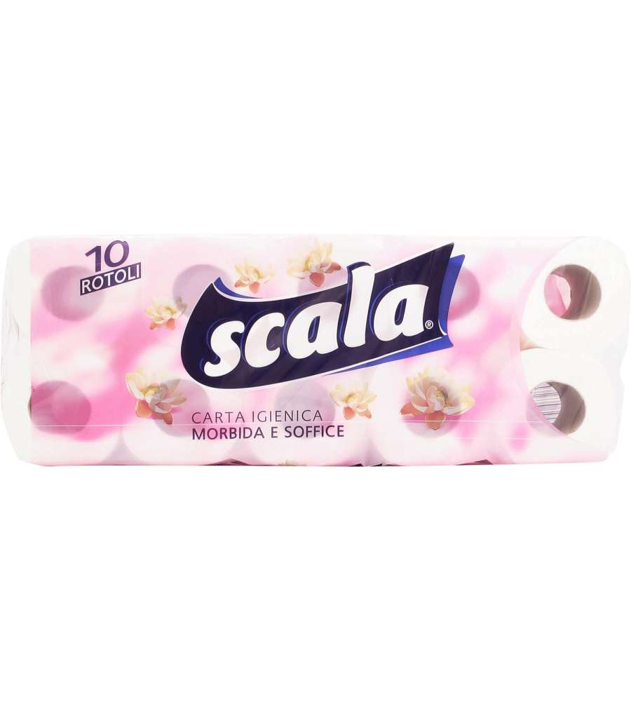 Scala Carta Igienica 2 Veli Bianco Confezione da 10 Rotoli Riciclata