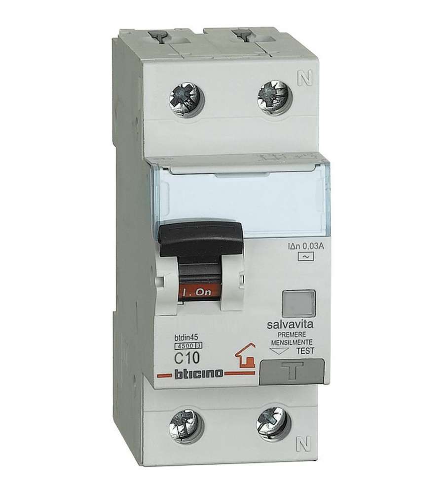 Interruttore magnetotermico differenziale BTDIN-RS 1P+N 10A
