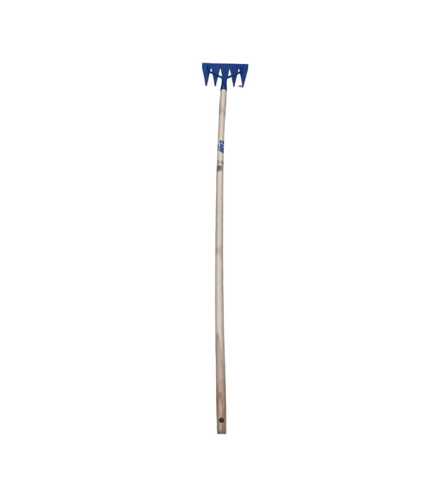 Agef Rastrello Estirpatore con Manico in Faggio 150 cm e Testa in Acciaio - Ideale per Diserbo Facile