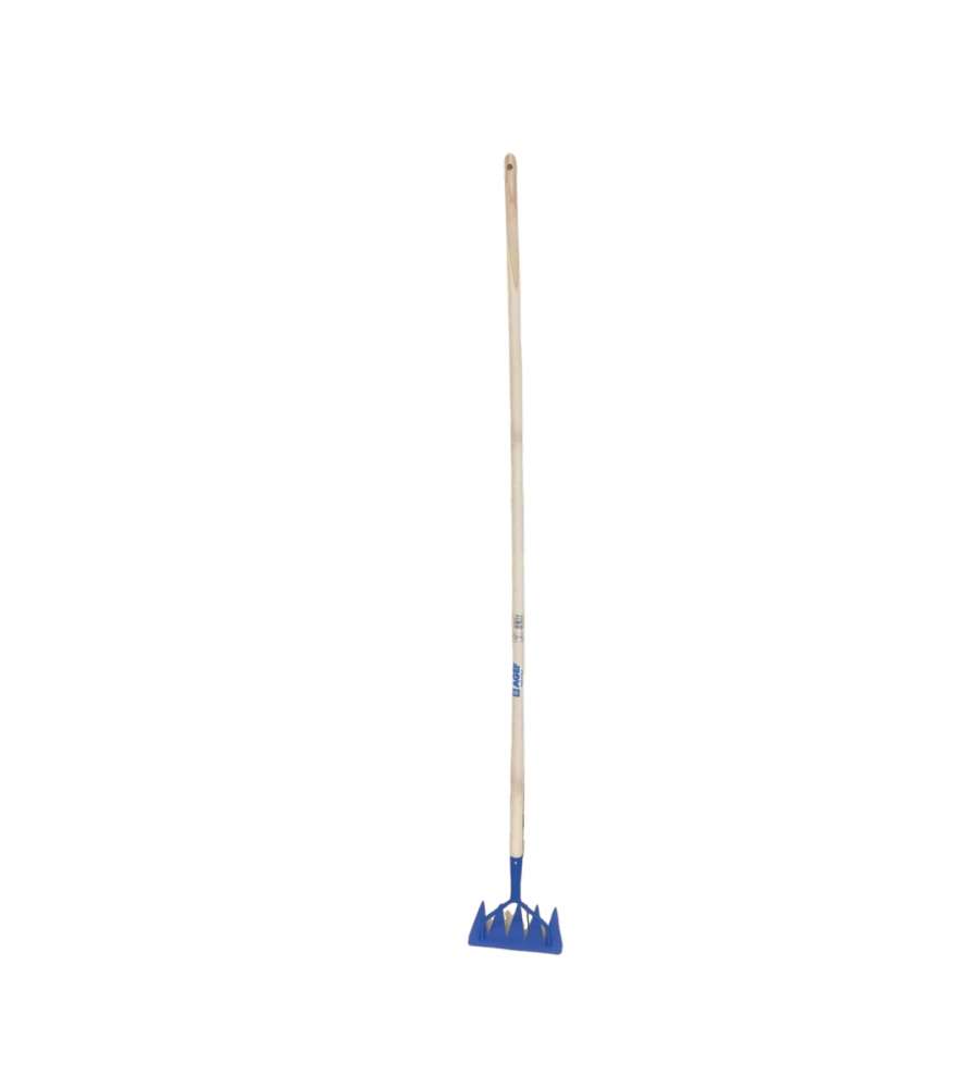 Agef Rastrello Estirpatore con Manico in Faggio 150 cm e Testa in Acciaio - Ideale per Diserbo Facile